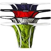 YUFEIDA Men's Modal Comfortable G-string Thongs Sexy Low Rise Bikini Briefs Underwear