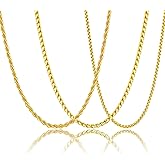 Easter Basket Stuffers-3 Pcs Chain for Men Necklace for Boys 316L Stainless Steel Cuban Link/Figaro/Herringbone Chains Set Jewelry Gifts for Men Women Boys Black/Gold/Silver 16/18/20/22/24 Inches
