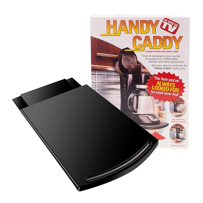 Caddy Sliding Coffee Maker Tray Mat Countertop Appliance Tray Moving Slider&nbsp;&nbsp;Caddy Organizer Under-Cabinet Sliding Shelf for Coffee Machine, Blenders, Mixers, and Toasters with Smooth Wheels&nbsp;Black