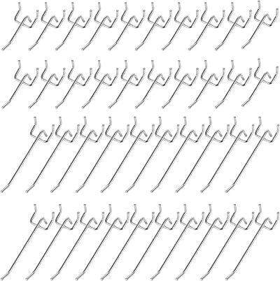 Jubaopen 40pc Metal Pegboard Hooks Assortment 5cm & 10cm for Store Home Kitchen