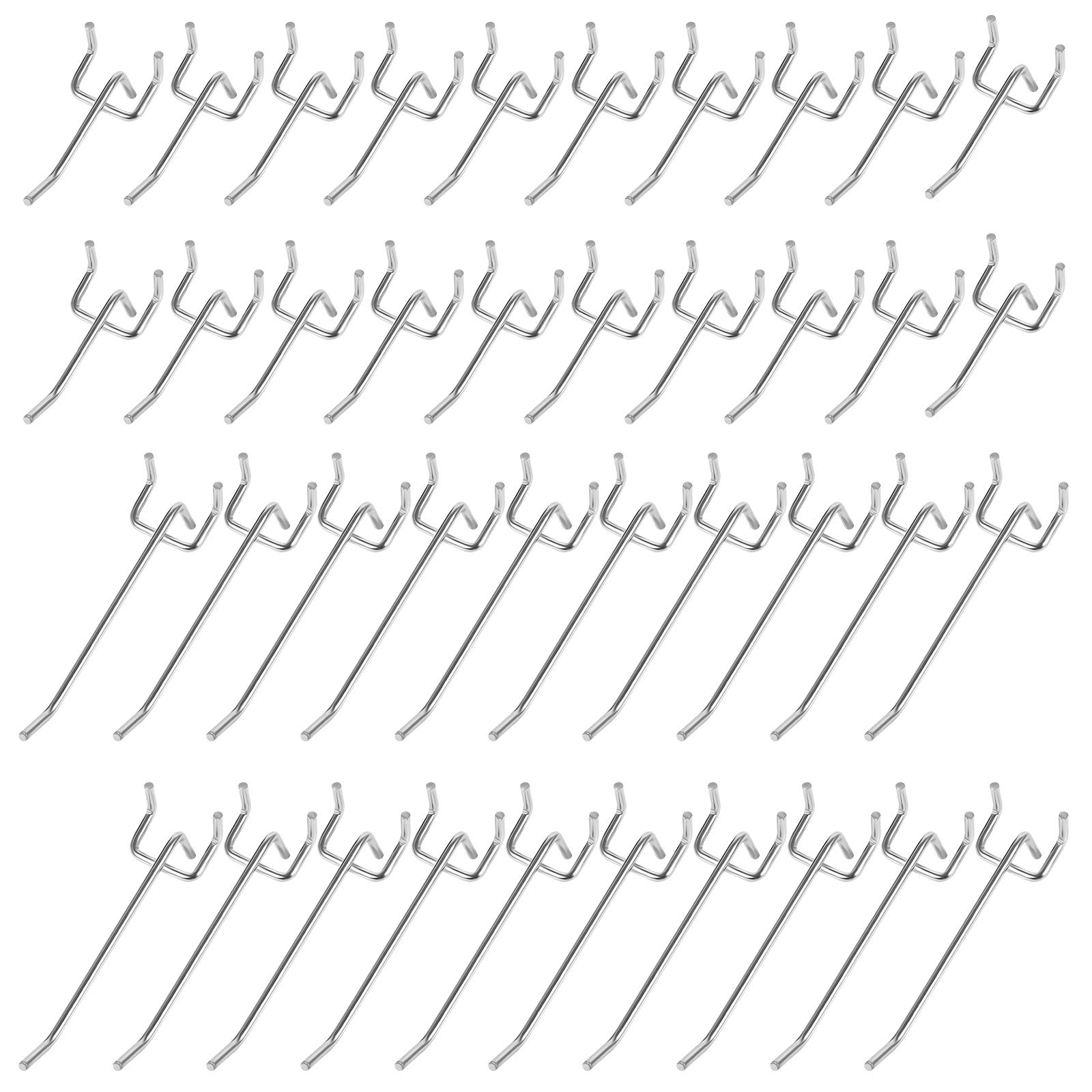 Jubaopen 40PCS Pegboard Hooks Assortment Board Hooks Panel Display Accessories Metal Pegboard Hooks for Supermarket Store Living Room Kitchen Home(10 cm and 5 cm)