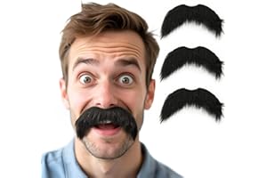 HOMELEX Self Adhesive Fake Mustache and Eyebrows Set Fake Beard for Costume and Halloween Festival Party