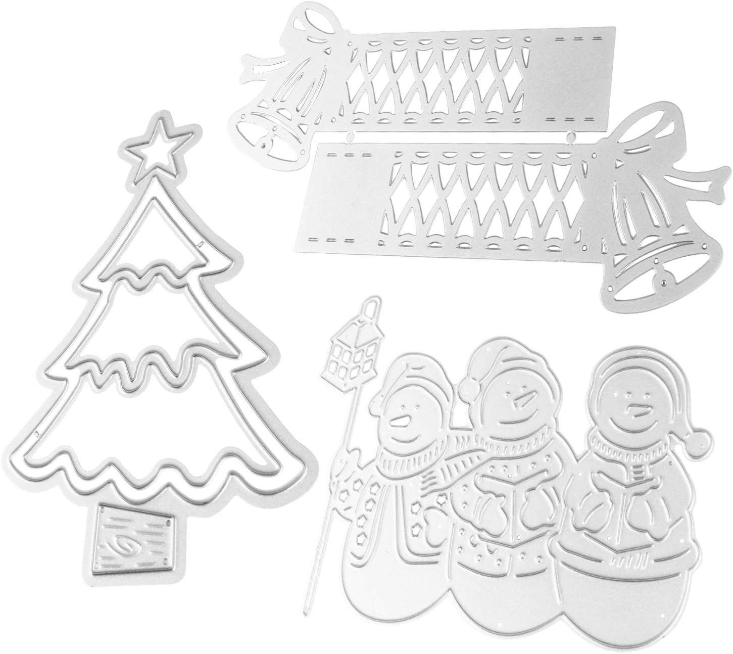 Amazon Exceart 3pcsメタルカッティングダイクリスマスツリースノーマンダイクリスマスオーナメントダイカットステンシルfordiyクラフトスクラップブッキングペーパーカードテンプレートエンボス加工 シルバー スクラップブッキング用品 通販