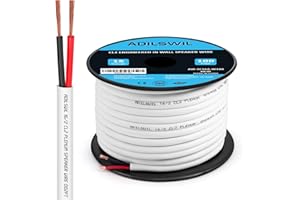 ADILSWIL 16 Gauge Speaker Wire (100FT), Electrical Wire,16 AWG Stranded PVC Extension Cord, 12V Low Voltage/Tinned Copper/Flexible Cable for Automotive Wiring, Lamp Cord, Marine Cable-CCA