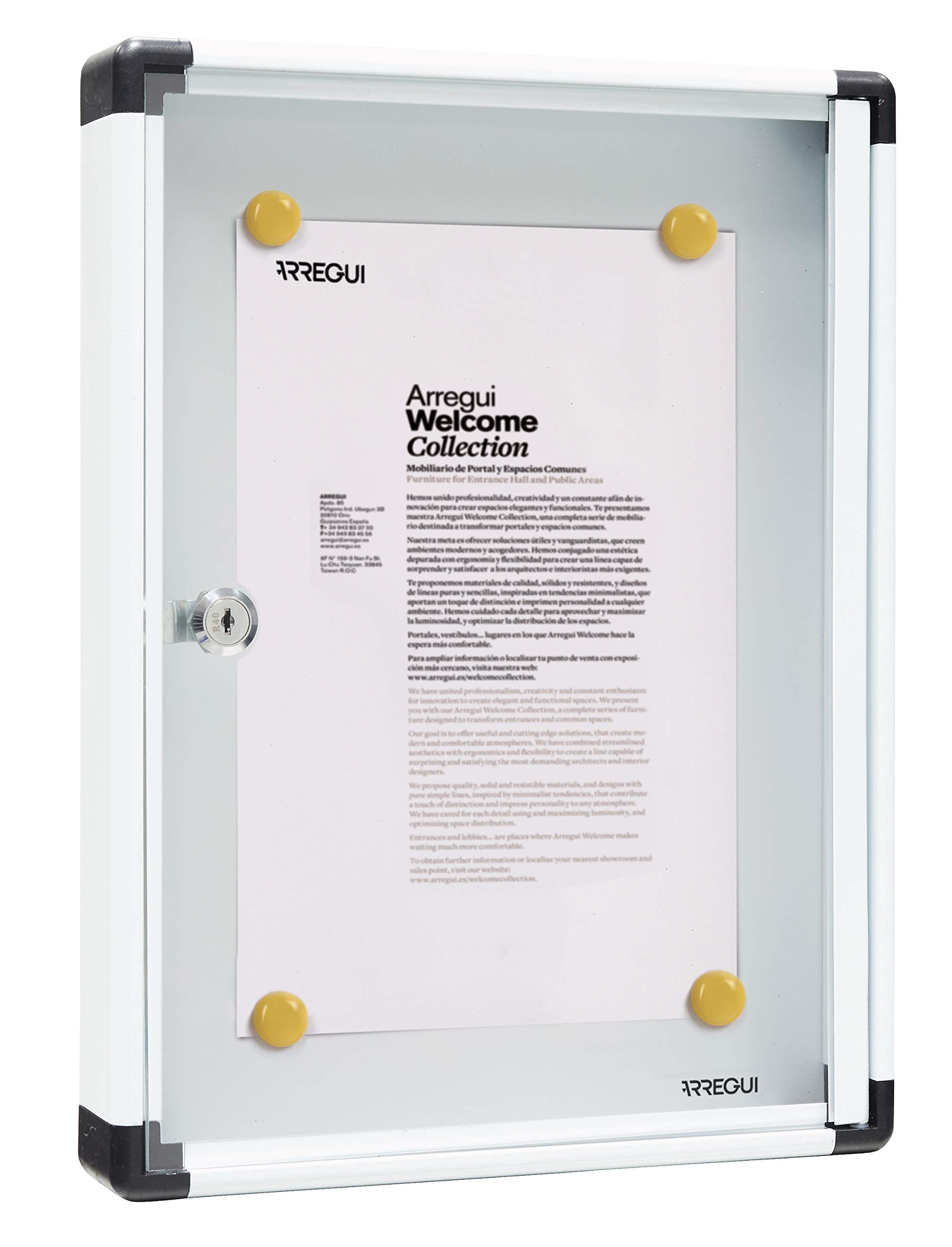 Arregui PAN51 Aluminium and Perspex Advertising Panel for 1 Sheet DIN A4, White