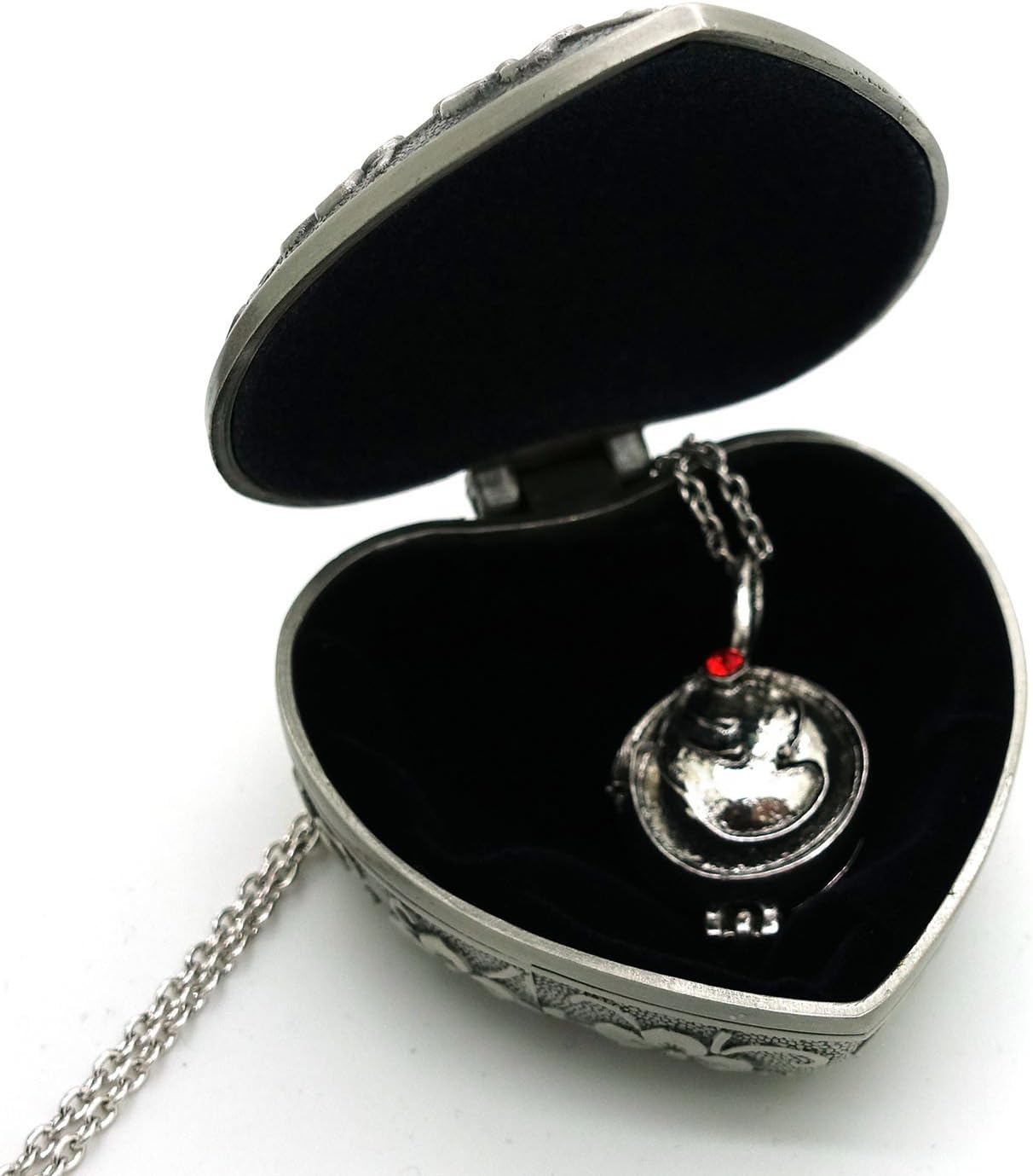 Monjiang Vintage Vampire Diaries Elena Vervain Pendant Necklace with Jewelry Box,Vampire Diaries Necklace,Great Gift for Vampire Diaries Fans