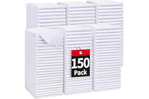 HOMERHYME White Microfiber Cleaning Cloth, 150 Pack Shop Towels All-Purpose Cleaning Rags, Bulk Lint-Free Washcloth Reusable Microfiber Towels for Cars Mechanic Garage & Housekeeping 11.5"*11.5"
