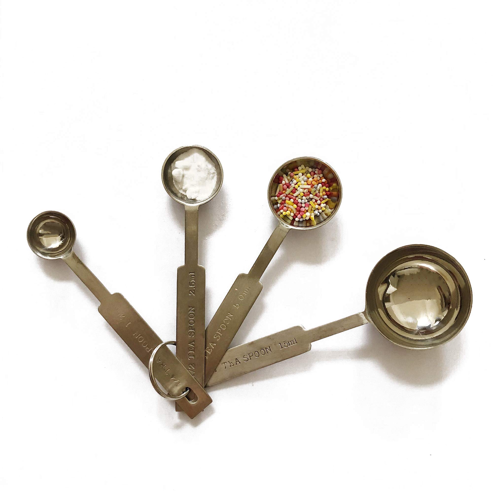 Chef's Stainless Steel Measuring Spoons - Set of 4 | Highly Accurate Measuring Cups with a Non-Spill Design and Engraved Handles | from Jean Patrique