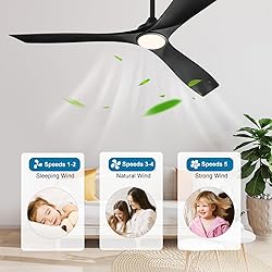 Depuley 60" Remote Ceiling Fan with Lights, Low