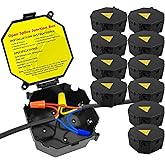 MIARALA Black Open Splice Junction Box (10 Pack), Splice Box Wire Electrical Junction Box with Cover V0 Flame Retardant Rating(Highest Level)