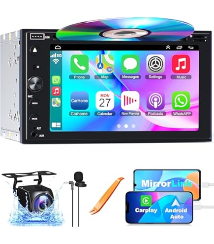 Amazon.com: Double Din Car Stereo with CD/DVD Player, 7-Inch Touch