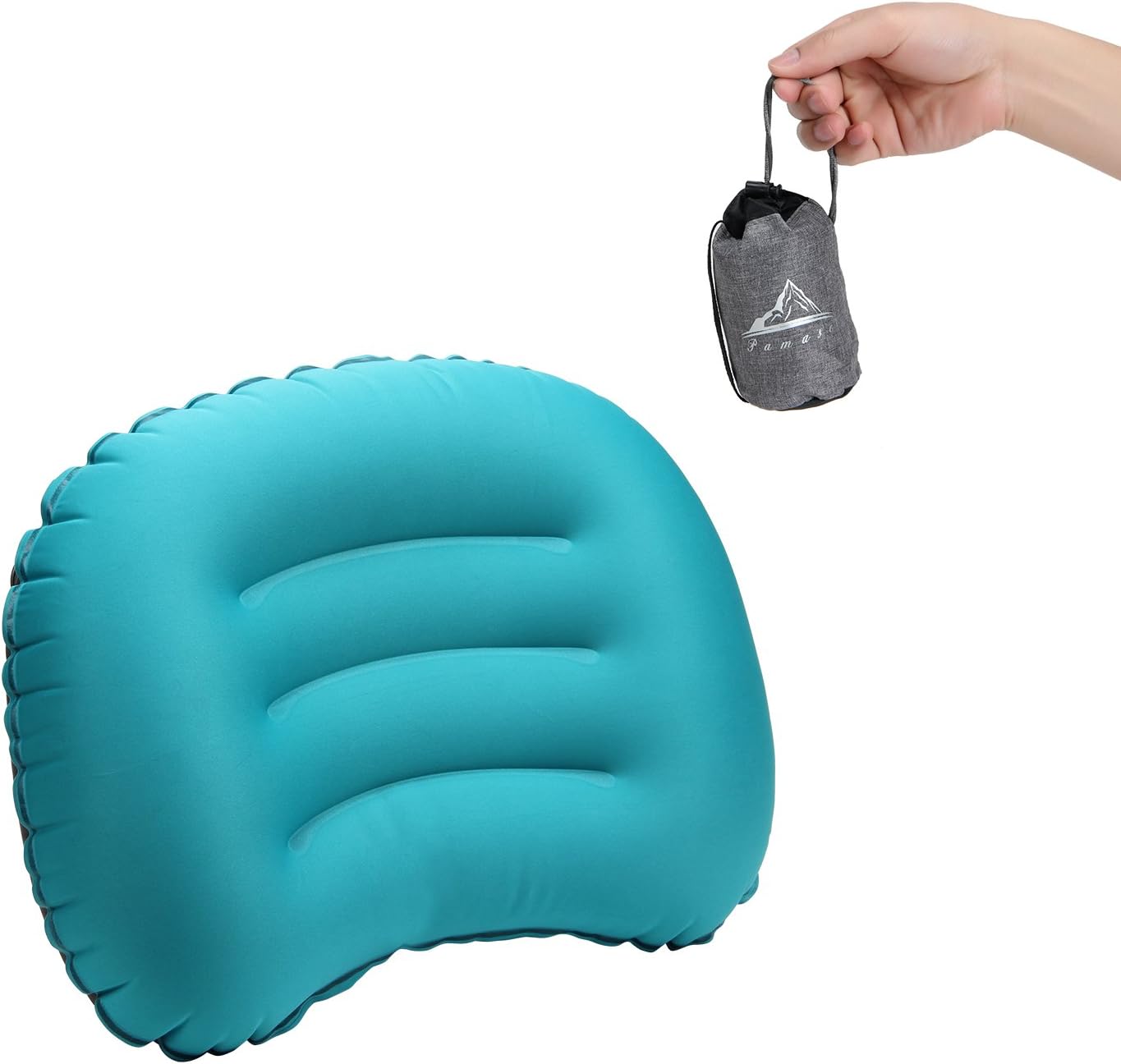 PAMASE Camping Pillow [1 Pack/2 Packs]- Protable Inflatable Travel Pillow with Bonus Pocket- Travel & Sleep in Comfort