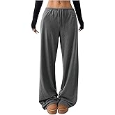 SOLY HUX Women's Drawstring Sweatpants Low Rise Baggy Wide Leg Pants with Pockets