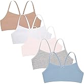 5 Pack Cotton Girls Training Bras - Racerback Crop Cami Training Bras for Girls