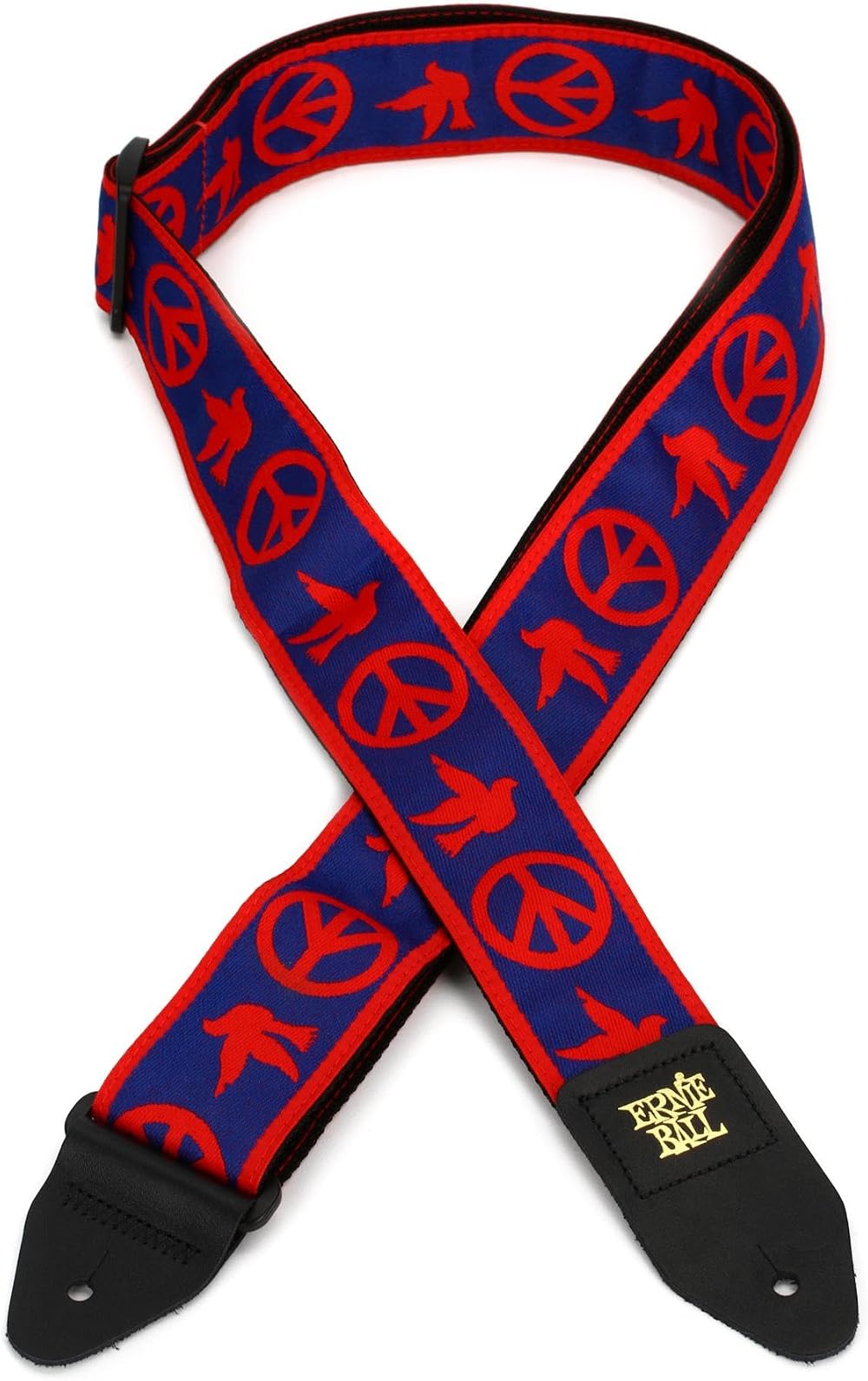 Ernie Ball Peace Love Dove Red Blue Jacquard Guitar Strap