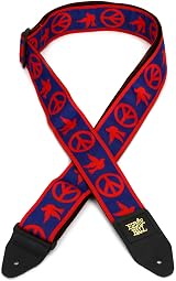 Ernie Ball Peace Love Dove Red Blue Jacquard Guitar Strap