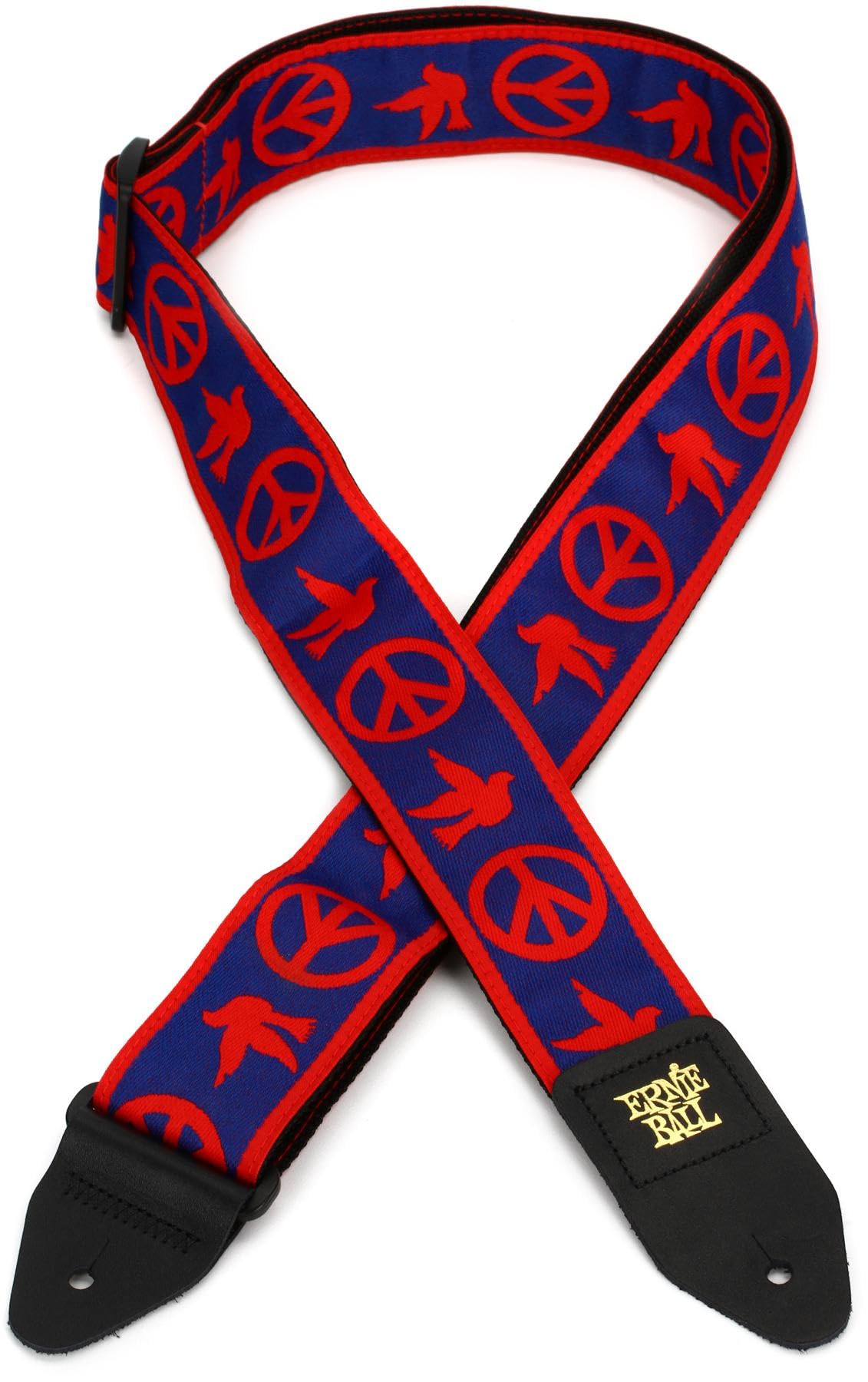 Ernie Ball Peace Love Dove Red/Blue Jacquard Guitar Strap