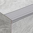 Hungbak Peel and Stick Anti-Slip Stair Nosing, Flexible L-Shaped Staircase Step for Edge Protector Trim (Gray, 10m)