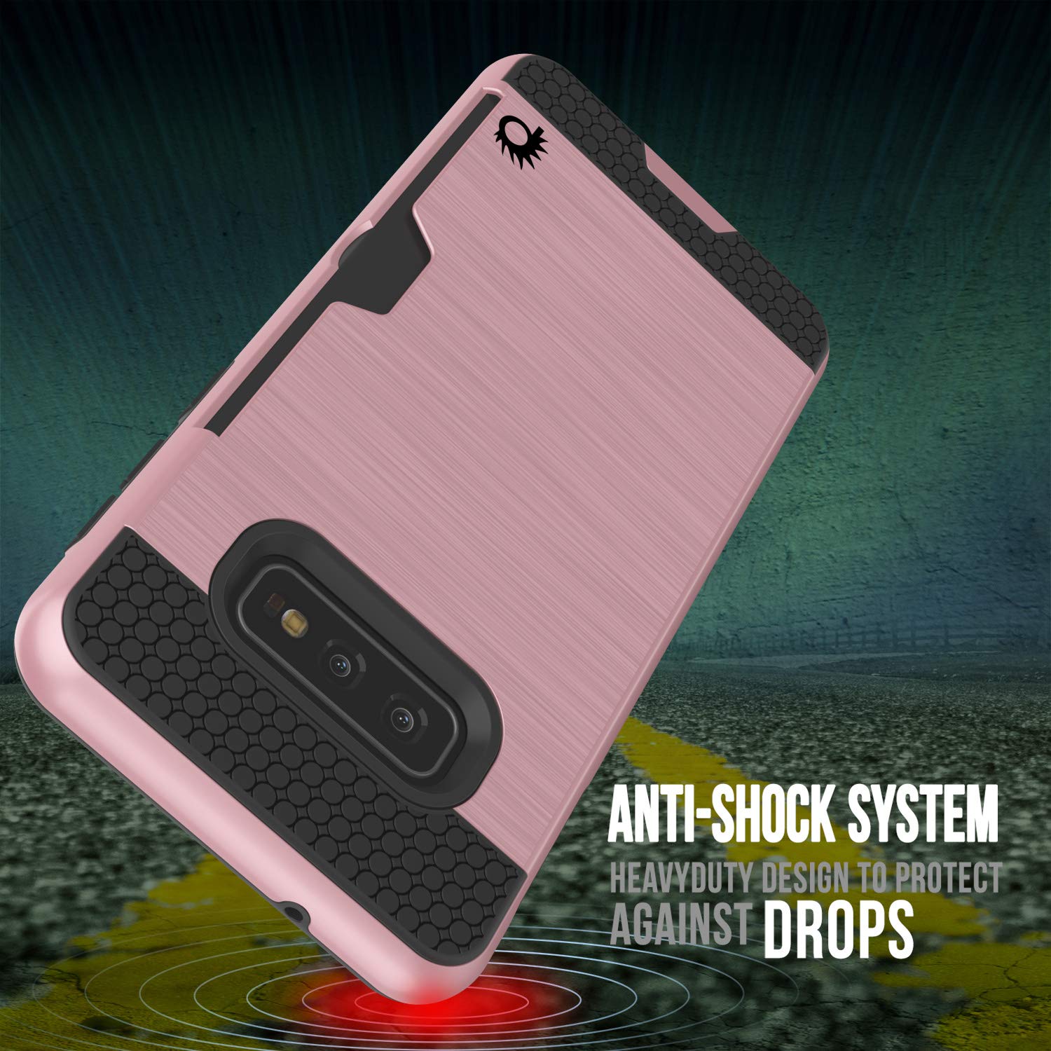 PunkCase S10e Case [Slot Series] [Slim Fit] Dual-Layer Armor Cover w/Integrated Anti-Shock System, Credit Card Slot & PUNKSHIELD Screen Protector Compatible W/Samsung Galaxy S10e [Rose Gold]
