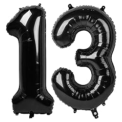 13 Balloon Number, Black Number 13th 31th Birthday