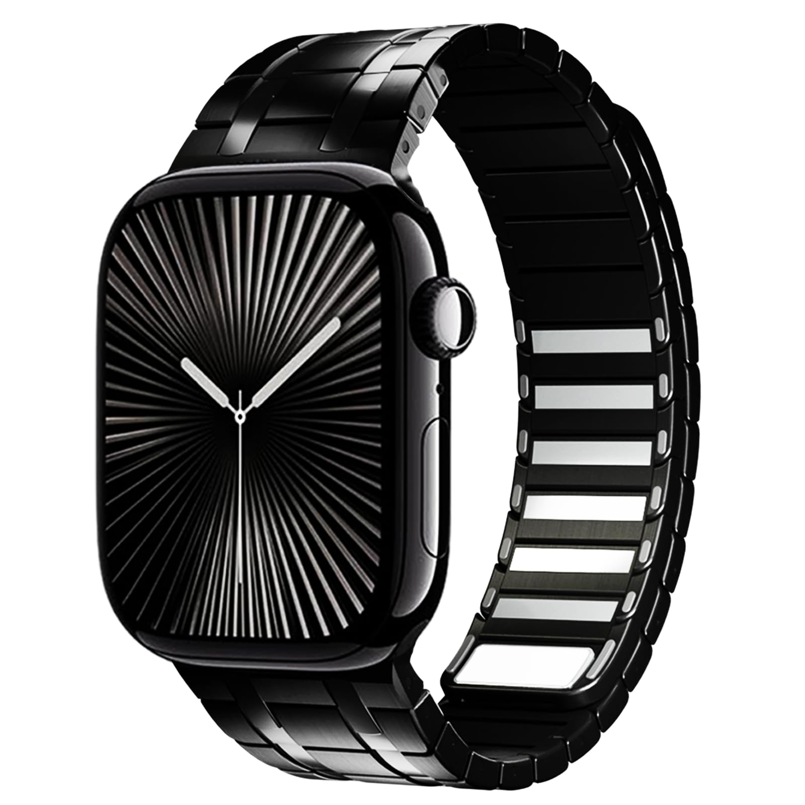 [BELTIES] デュアルラインマグネットバンド アップルウォッチバンド AppleWatch用 42mm（Series 1 / 2 / 3） 44mm 45mm 46mm 49mm マグネット ステンレス シリーズ10 ウルトラ ウルトラ2 SE (ブラック) の商品画像