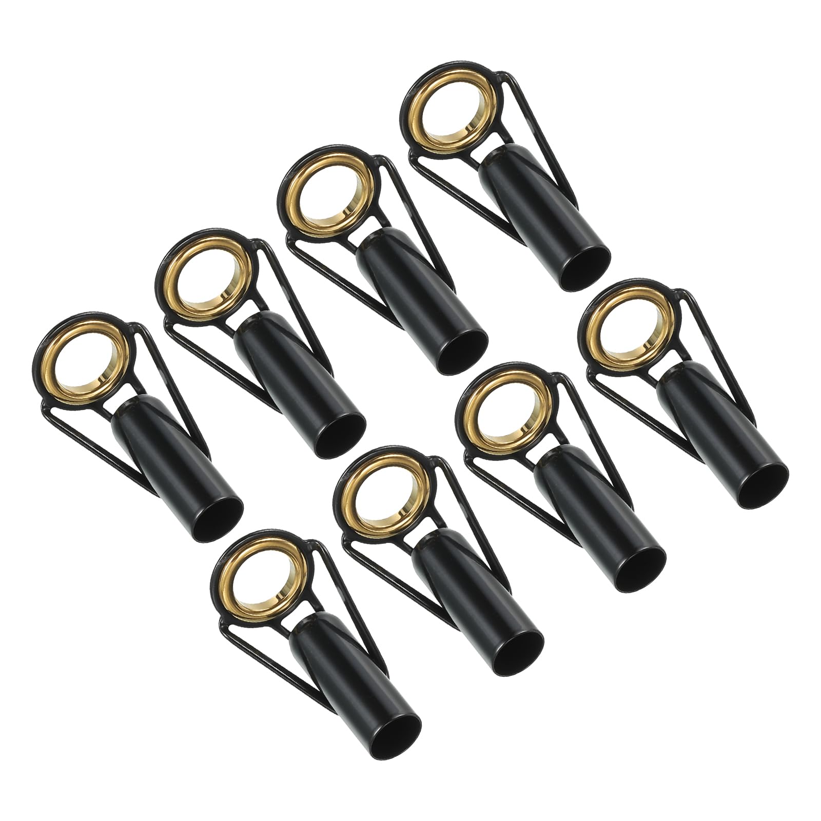 PATIKIL 7.0mm Fishing Rod Tip Repair Kit, 8pcs Stainless Steel Pole Ring Guide Replacement for Saltwater Freshwater Fishing, Golden