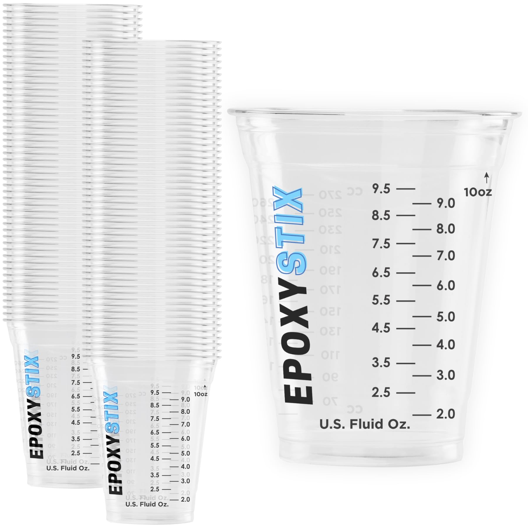 Photo 1 of [50 Pack] NEW SIZE 12oz Graduated Mixing Cups - Durable PET, Clear Measurement Markings in oz, mL and cups - For Resin, Paint, Mixing and Crafts