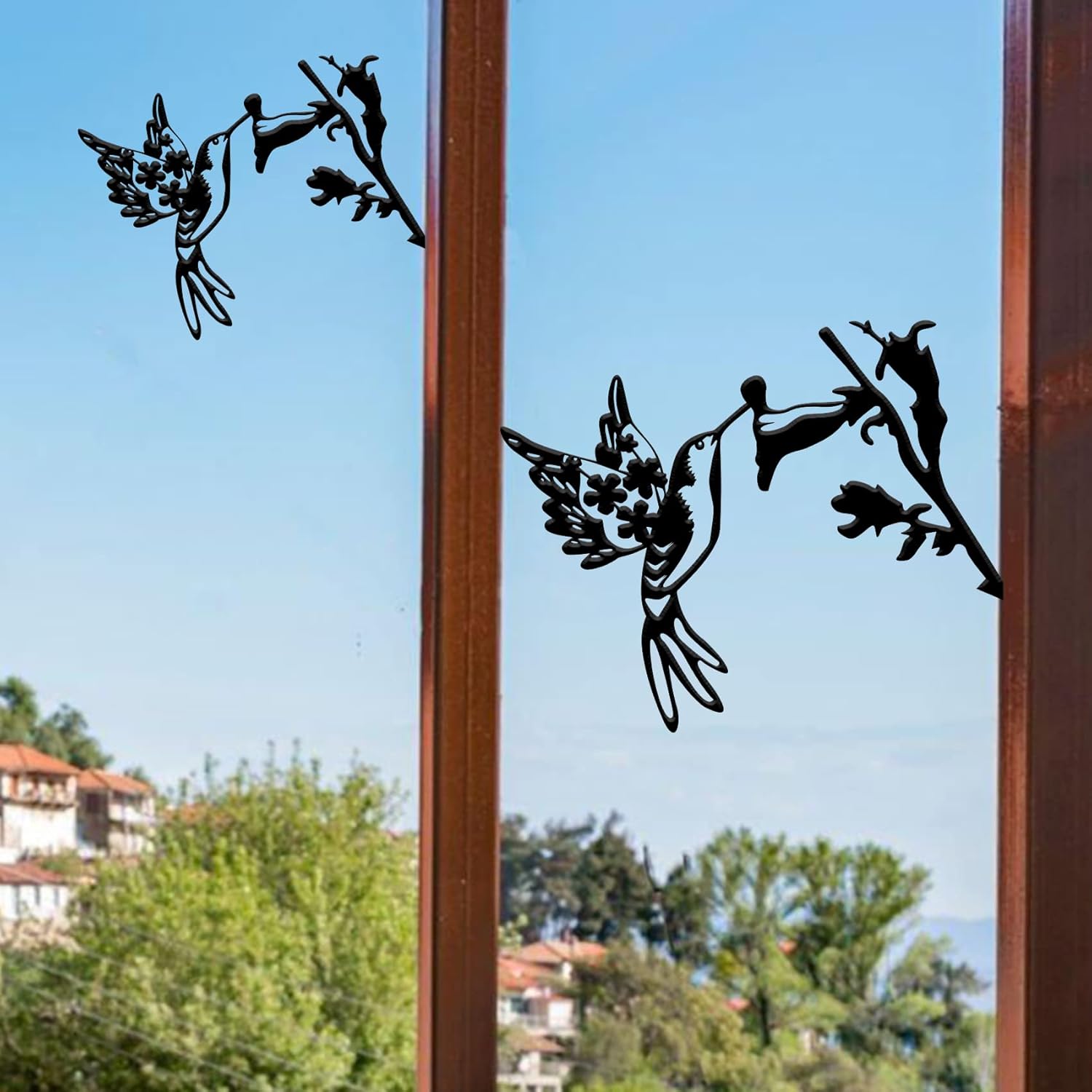 Plaques & Wall Art - XIUDEEN Metal Hummingbird Tree Decorations Outdoor, 2PCS Metal Birds Yard Decor, Metal Yard Art Garden Decor for Deck, Garden Fence, Backyard, Patio, Bedroom, Living Room.