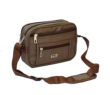 Widnes Unisex PU Small Messenger/Shoulder/Sling Bag (Brown)