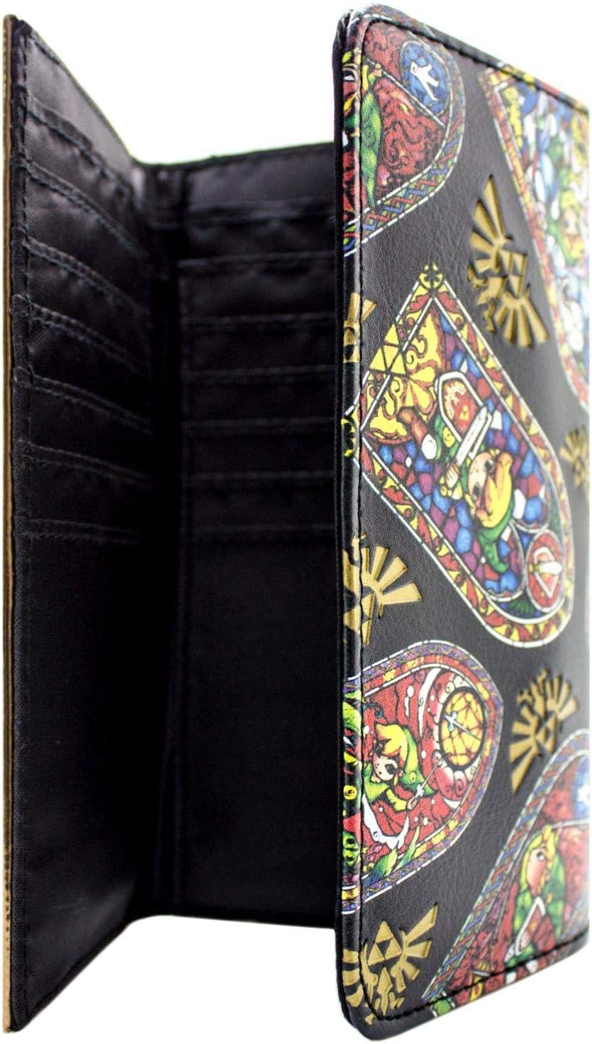 The Legend of Zelda Wind Waker Stained Glass Purse Tri-Fold ID & Card Holder, Black - Image 4