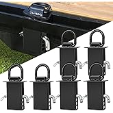 6 Packs 1/2" Stake Pocket Trailer D Ring, Heavy Duty Tie Down Anchors 12000lbs Load Removable D-Ring Stake Pocket Trailer Accessories Utility for Flatbed Cargo Truck, Black