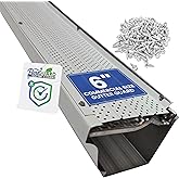 FlowGuard USA Made Professional DIY 6 Inch 50-Year Gutter Cover System - White - Aluminum Gutter Guards - 102 Feet - by FlexxPoint