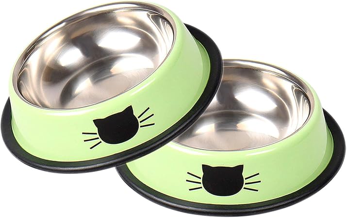 small metal cat bowls