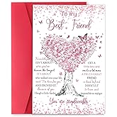 LiuuLi Funny Best Friend Birthday Card,Heartfelt Friendship Card for Bestie, Perfect for Christmas, Thanksgiving,Get Well,Gifts for Best Friend Women