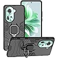 WRTBS Phone Case for Oppo Reno 11 5G Case Heavy Duty Dual Layer Military Grade Shockproof Protective Cover with Magnetic Ring Kickstand - Black