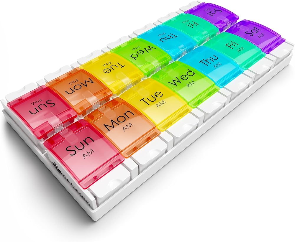 JFA Medical Weekly Pill Box Organizer AM/PM 14 Compartments 7 Days