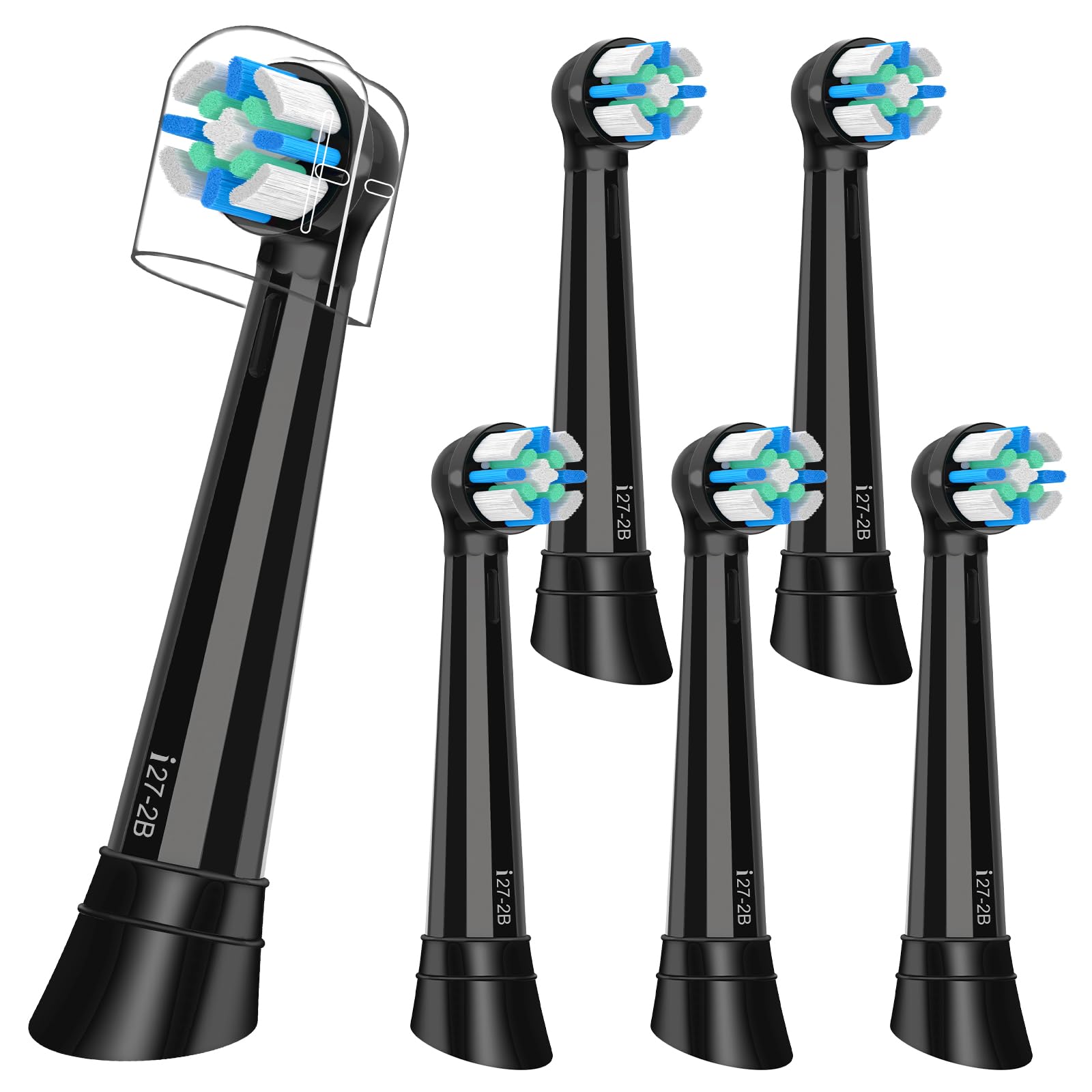 Photo 1 of 6 Pcs IO Replacement Heads Compatible with Oral B IO 2/3/4/5/6/7/8/9/10/Deep Clean Electric Toothbrush, Medium Bristles Brush Heads Compatible with Oral B IO for Effective Plaque Removal (Black)