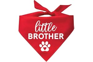 TEES & TAILS Little Brother with Heart Paw Printed Dog Bandana (Assorted Colors)