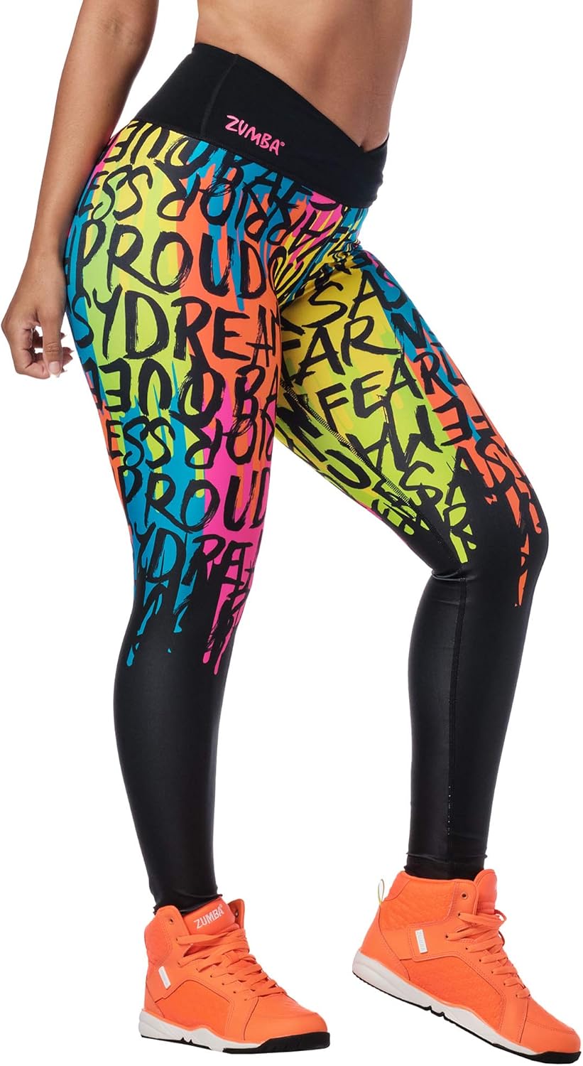 Zumba Fitness Damen Leggings Zumba Soft Fitness Wide Waistband Workout