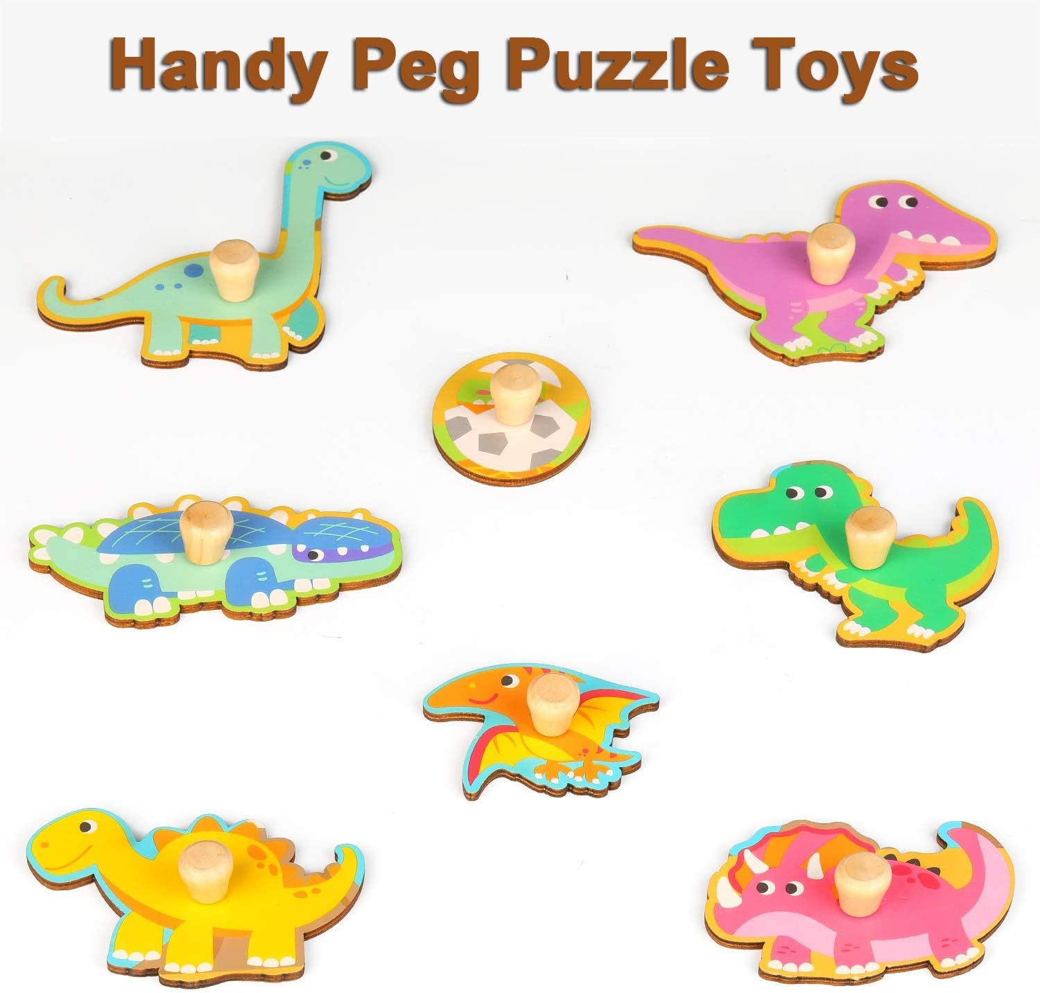 Onecreation Wooden Peg Puzzle Forest Animals Cognitive Hand Grasping Board Early Educational Toys Puzzle Baby Toddles Boys Girls Toys Games Ka Pesi Jigsaws Puzzles
