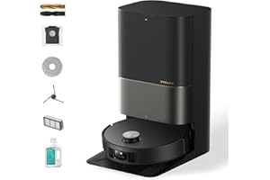 DREAME X50 Ultra Complete Robot Vacuum and Mop with Auto-Empty and Mop Self-Cleaning, 20,000Pa Suction, Obstacle Avoidance and 360° Navigation, Corner to Edge Deep Cleaning, Detangling Brush (Black)