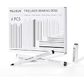 MEEDEN Micro Fineliner Drawing Pens: 0.8-3mm L Nib, 6 Pack, Black Ink | Waterproof archival ink with a flexible tip for techn