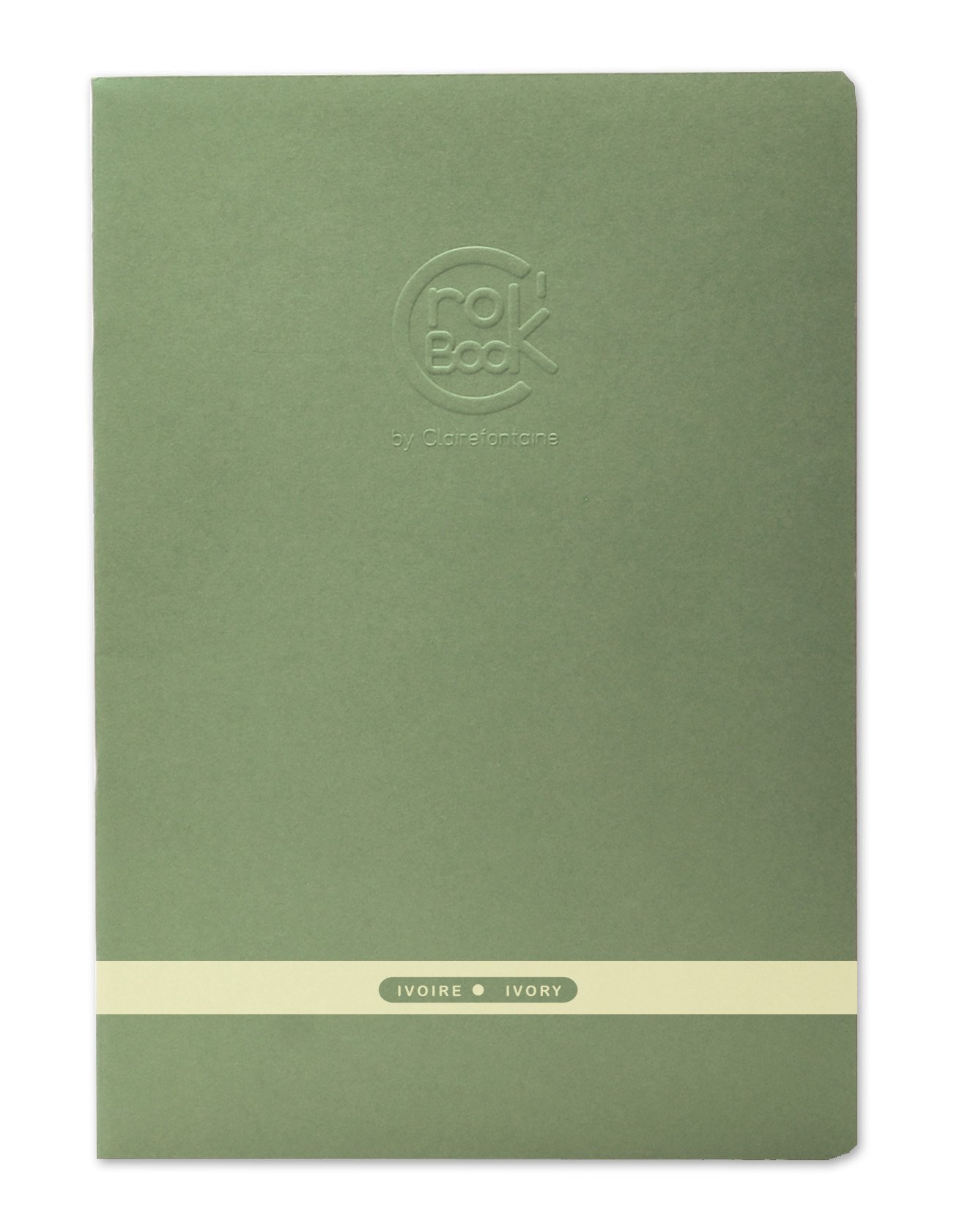 Clairefontaine 60313C Crok'Book Stitched Notebook - 24 Sheets of Ivory Drawing Paper A3 29.7x42 cm 90g - Portrait - Random Cover Colour - Customisable Soft Cover