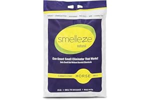 SMELLEZE Natural Horse Stall Refresher & Odor Eliminator: 25 lb. Granules. Rids Urine & Stool Smell. Keeps Stall Drier. Unscented & Safe