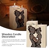 Vetbuosa Wooden Heart Candlestick Gift for Mum - Two Tealight Holders view 3