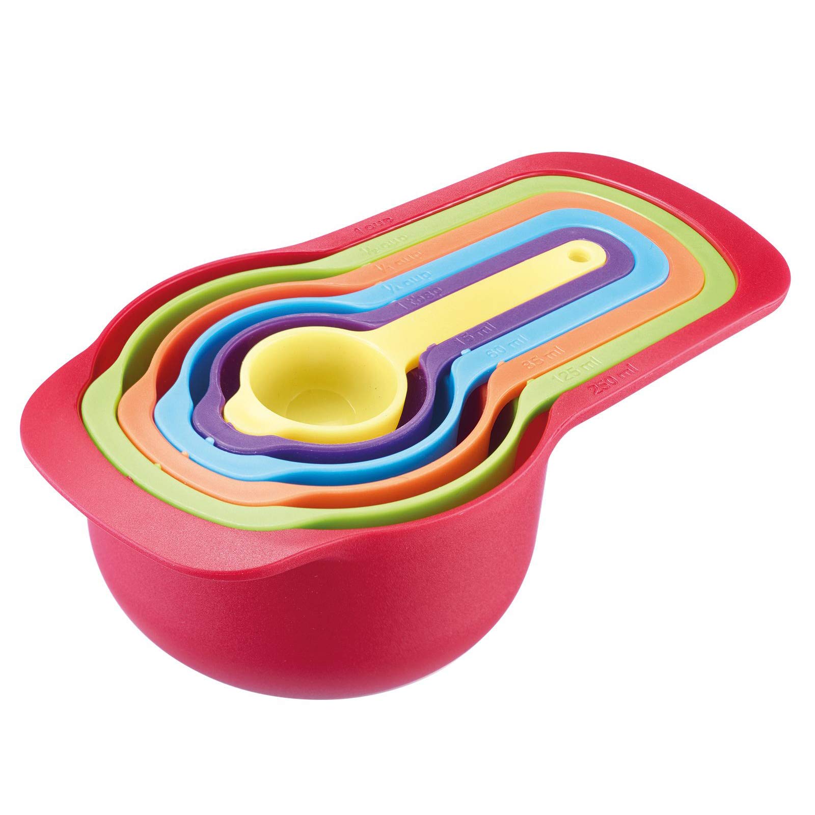 Westmark 6-Piece Measuring Spoon Set, Volumes: 7.5/15/60/85/125/250 ml, Plastic, BPA-free, Matroschka, Colourful, 30582270