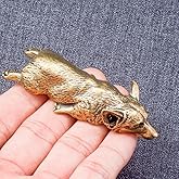 TEAMWILL Small Brass Metal Statue Ornament Animal Figurines Figurine House Office Table Decoration (Corgi Dog)