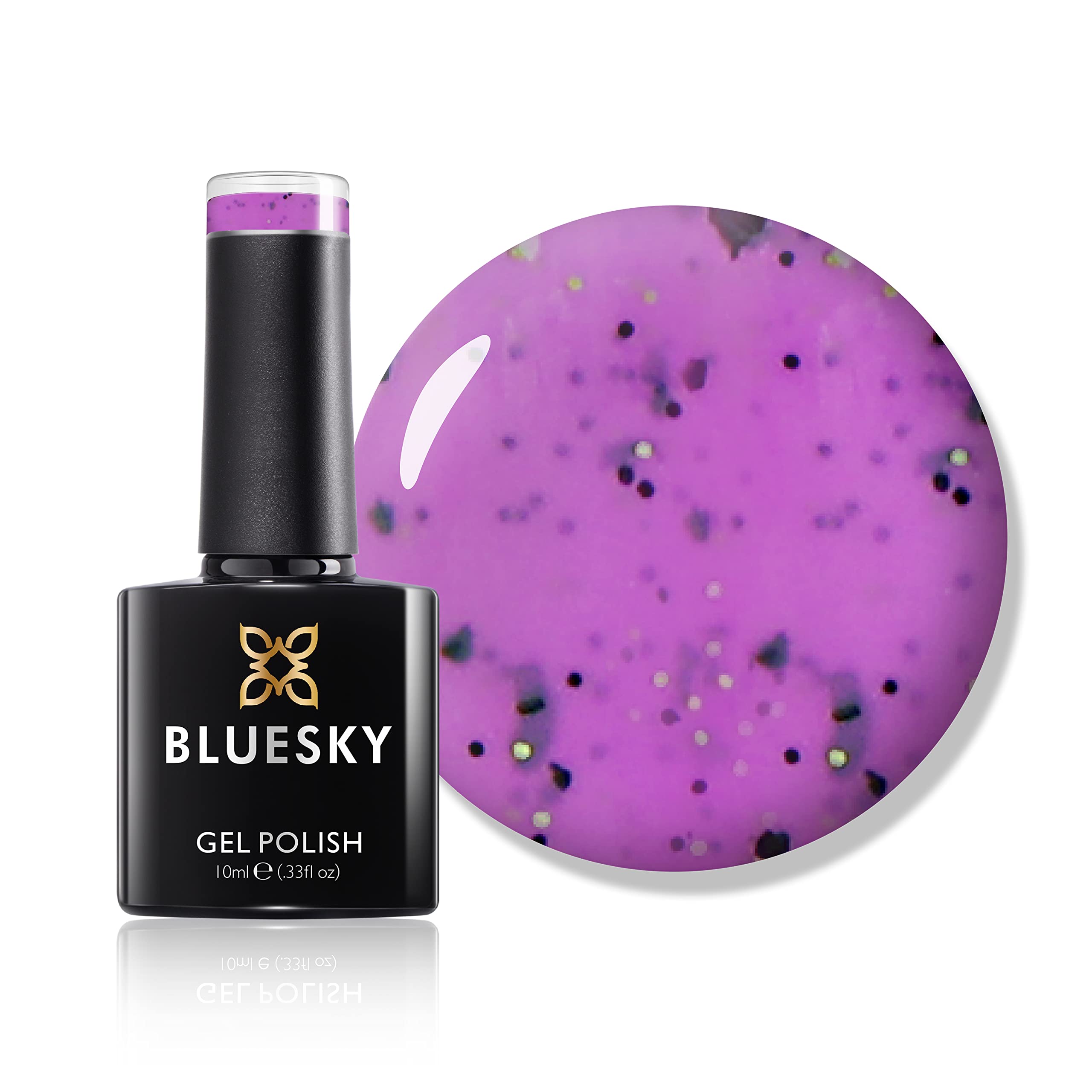Bluesky Gel Nail Polish, Berry Crush Sum1920, Glitter, Purple, Smoothie, Violet Long Lasting, Chip Resistant, 10 ml (Requires Drying Under UV LED Lamp)