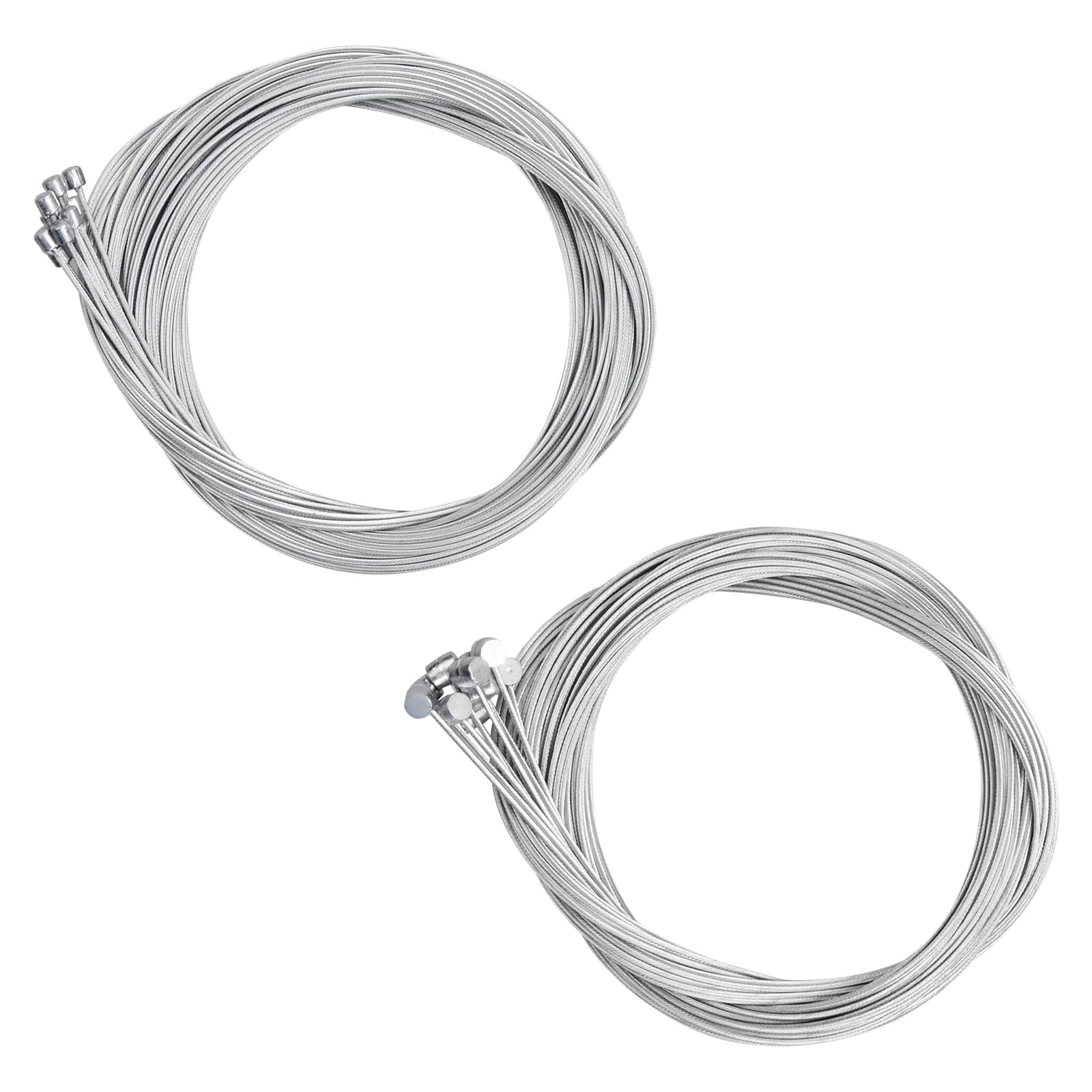 20 Pcs Bicycle Derailleur Shifter Cables Brake Cables Set, 10 Pcs 1.75M Bike Brake Cables with 10 Pcs Road Bike Shifter Cables, Mountain Bike Brake Line Bicycle Gear Cable Wire Cables