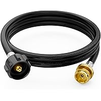CALPOSE 6 Feet Propane Adapter Hose, 1lb to 20lb Adapter Converts 1lb Appliances to 5-40lb Tanks, Gas Hose for Weber Q, Colem